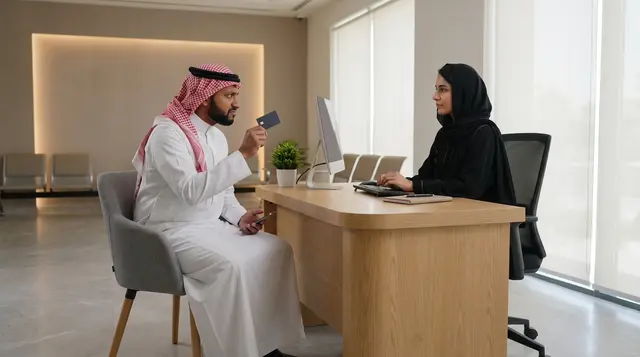 Faisal taps the card lightly against the desk edge as he speaks, his voice tense.
