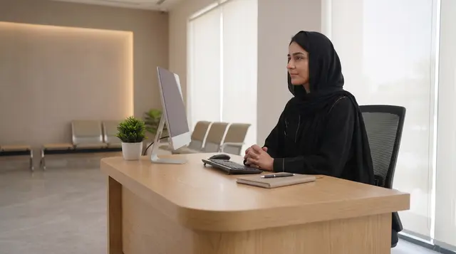 Mariam leans slightly forward, speaks gently and sincerely, with a small understanding nod.